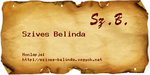 Szives Belinda névjegykártya